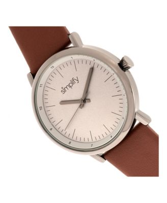 Quartz The 6200 Grey Case, Genuine Brown Leather Watch 39mm