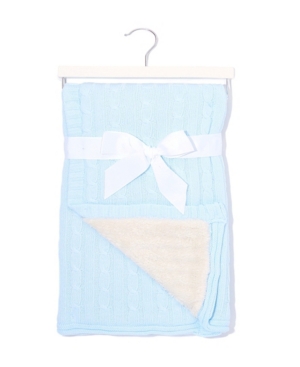 3 Stories Trading Cable Knit Sherpa Baby Blanket