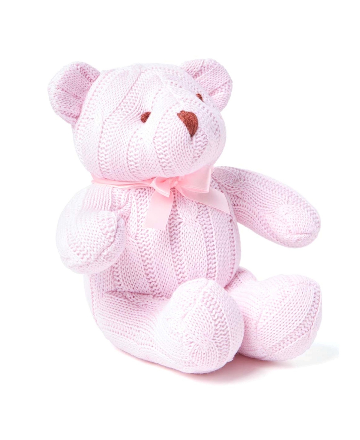 3 Stories Trading Baby Boys Or Baby Girls Cable Knit Snuggle Bear In Pink