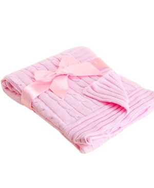 Baby Mode Signature Baby Boys and Girls All Cotton Cable Knit Blanket