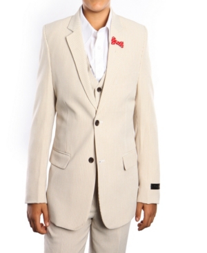 image of Tazio Elbow Patch 2 Button Vested Boys Suit, 5 Pc