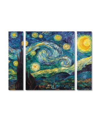 Trademark Global Vincent van Gogh 'Starry Night' Multi Panel Art Set ...