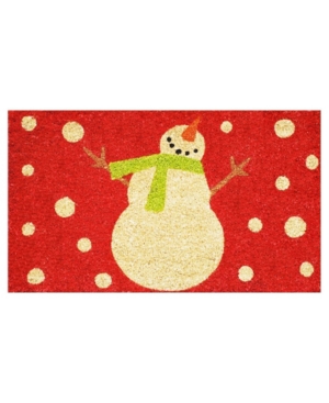 Home & More Holiday Snowman Coir/vinyl Doormat, 17" X 29" In Multi
