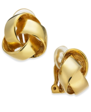 image of Charter Club Love Knot Clip-On Earrings, Created for Macy-s