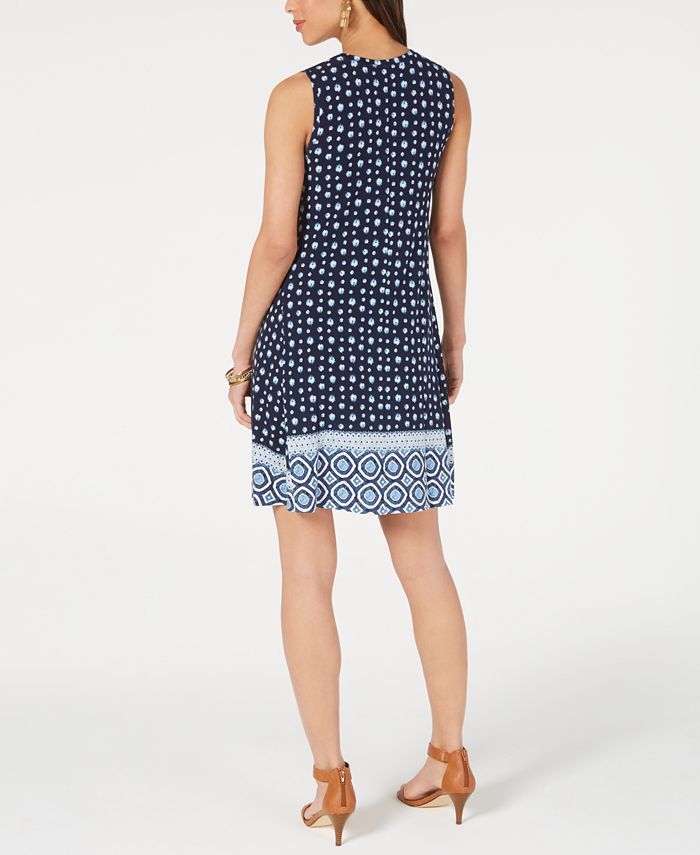 Style & Co Border Print Sleeveless Dress, Created for Macy's - Macy's
