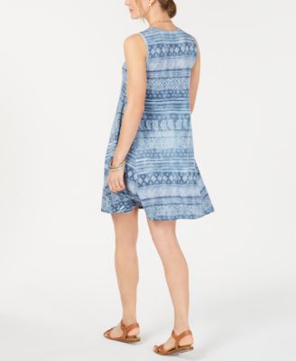 Style & Co Printed Sleeveless Swing Dress, Created for Macy's