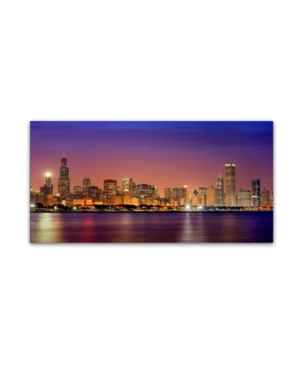 Trademark Global Mike Jones Photo 'chicago Dusk Full Skyline' Canvas Art In Multi