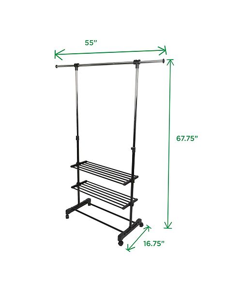 Mind Reader Garment Rack Adjustable Commercial Grade Clothing
