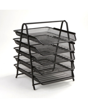 Mind Reader Desk Organizer with 5 Sliding Trays for Letters Documents Mail Files Paper