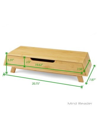 Mind Reader Monitor Riser Stand with Pull Out Drawer