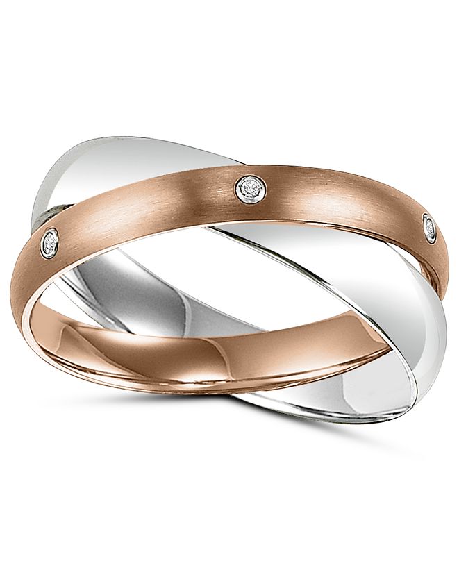 Macy�s Men�s Stainless Steel and Rose IonPlated Stainless