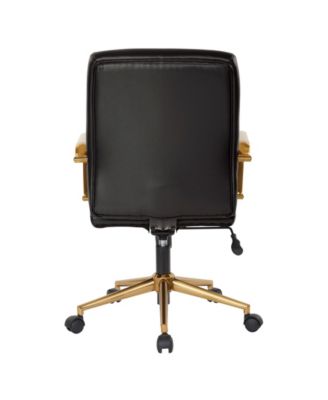 Mid-back Faux Leather Chair with Arms and Base