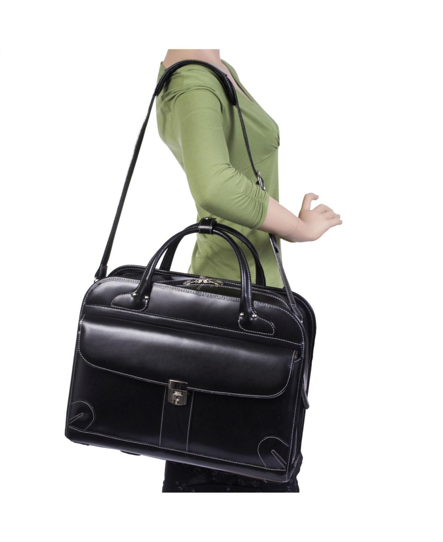 Портфели McKlein Lakewood, 15" Fly-Through Checkpoint-Friendly Ladies Laptop, цвет: Чёрный — фото 12