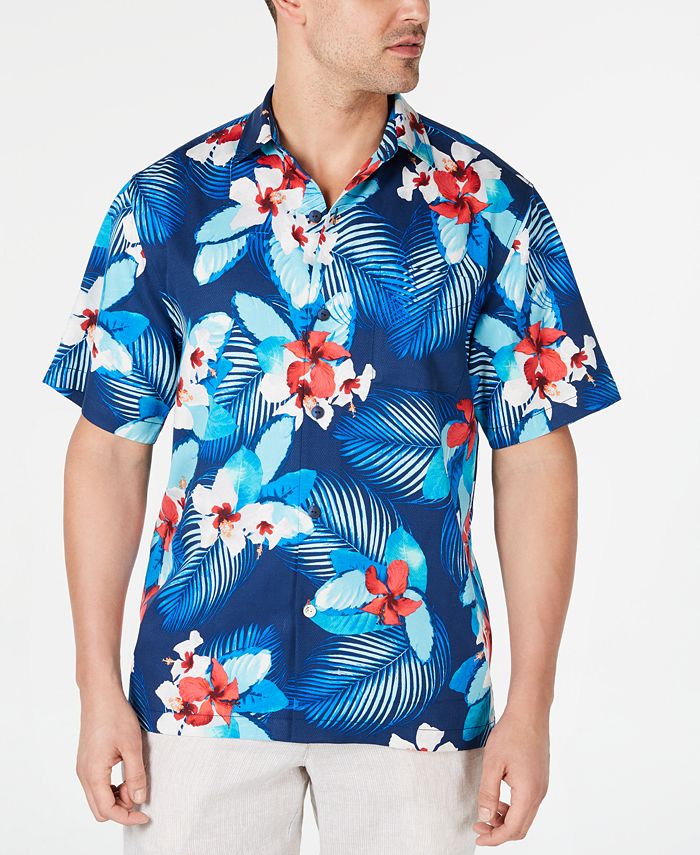 Tommy Bahama Men's Monterosso Beach Floral-Print Silk Camp Shirt - Macy's