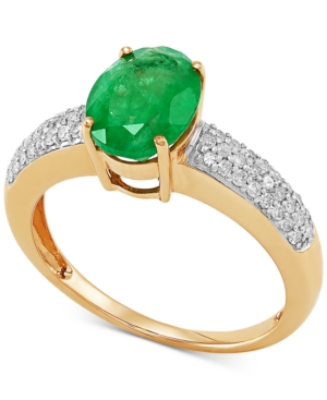 image of Emerald (1-7/8 ct. t.w.) & Diamond (1/4 ct. t.w.) Ring in 10k Gold