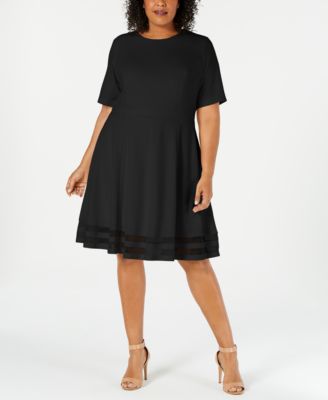 calvin klein plus size black dress