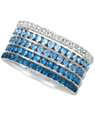 Le Vian - Denim Ombr&eacute; Sapphire (1-1/4 ct. t.w.) & Vanilla Sapphires (1/3 ct. t.w.) Ring in 14k White Gold