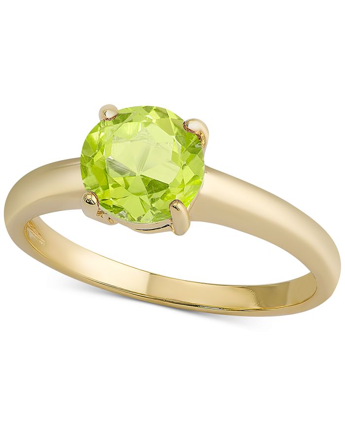 Macy s Peridot Solitaire Ring 1 1 4 ct. t.w. in 18k Gold Plated