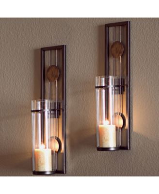 Set of Two Contemporary Metal Wall Sconces