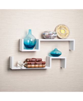 Danya B Laminate "S" Wall Mount Shelves - Set Of 2 - Macy's