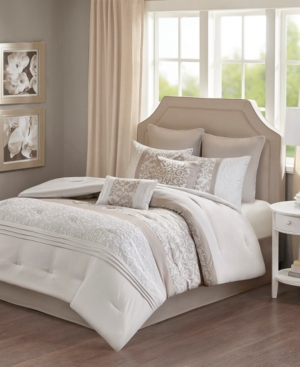 Shop Jla Home Ramsey Embroidered 8-pc. Comforter Set, King In Neutral