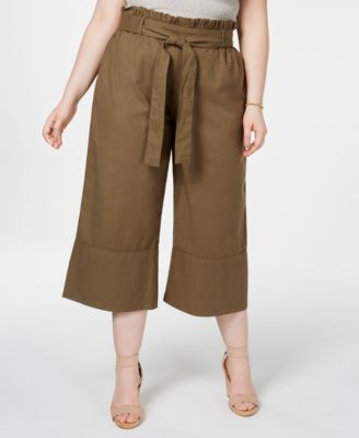 Cotton Paperbag Gaucho Pants 