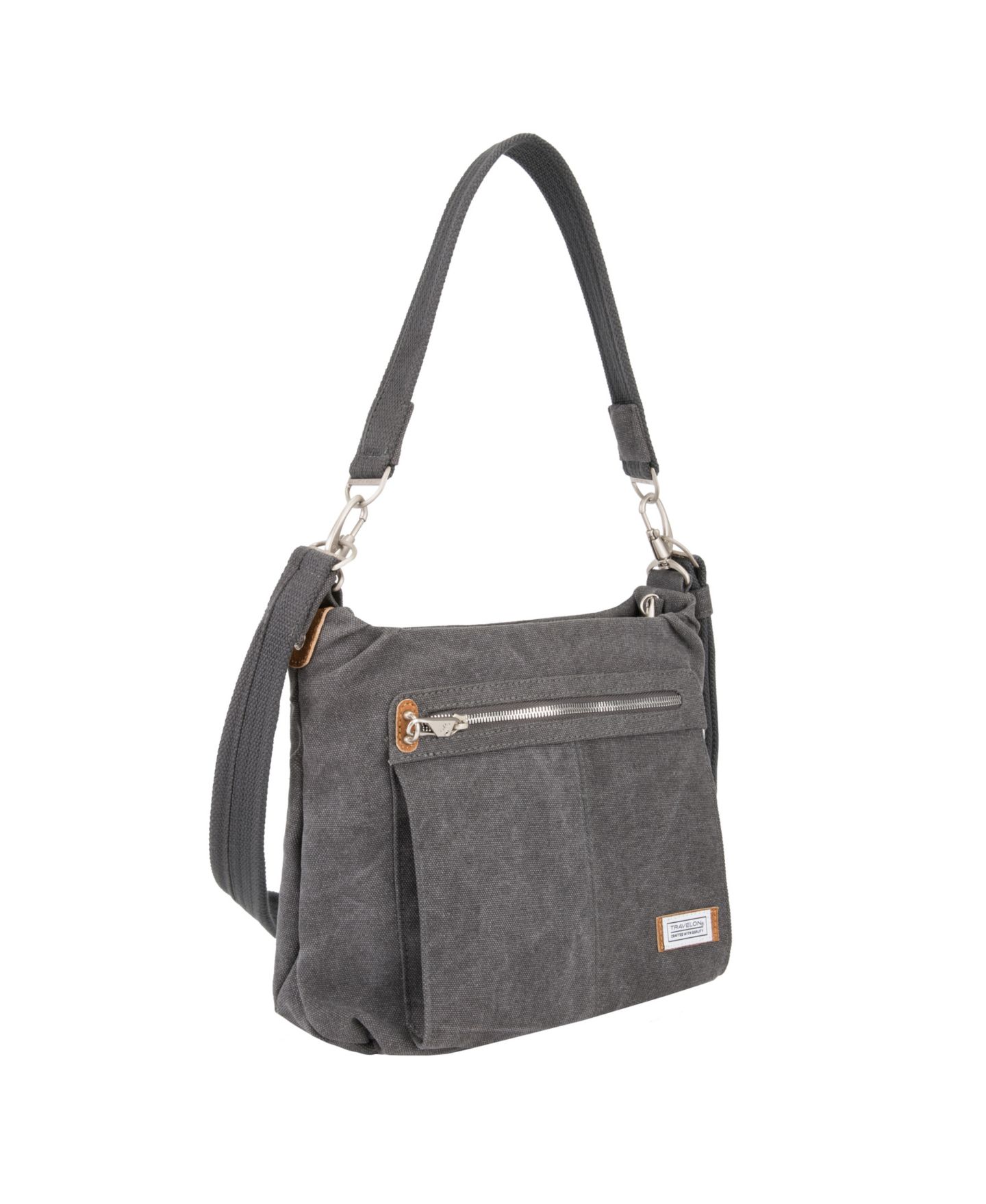 Женская сумка Travelon Anti-Theft Heritage Hobo, цвет: Тёмный серый — фото 1