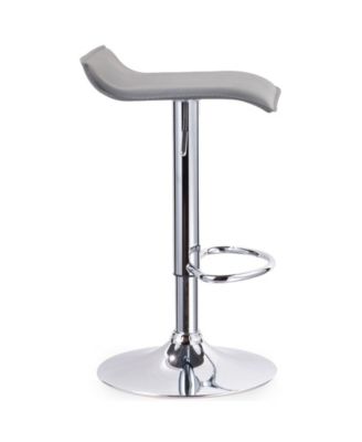 Adjustable Swivel Stool with Chrome Base, Set of 2, Gray
