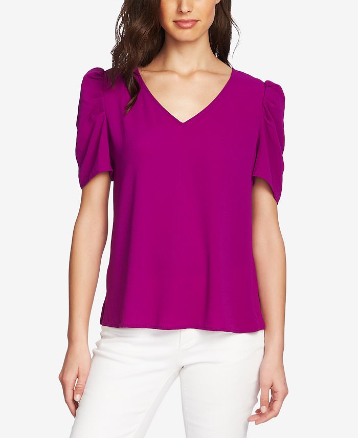 Vince Camuto Puff-Sleeve Top & Reviews - Tops - Women - Macy's