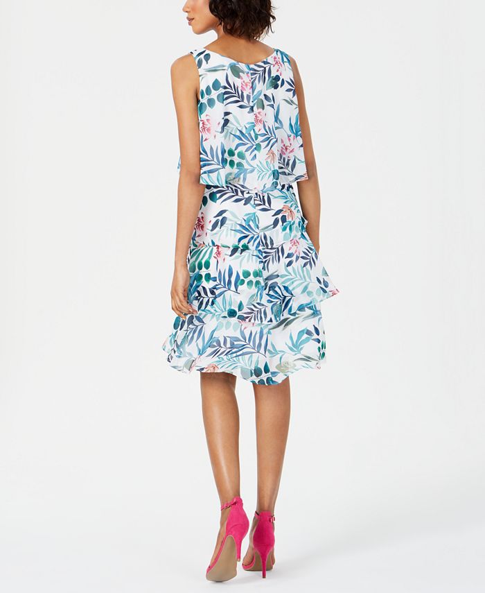 SL Fashions FloralPrint Tiered Dress Macy's