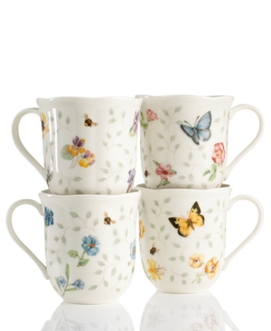 Lenox Set of 4 Butterfly Meadow Petite Assorted Mugs