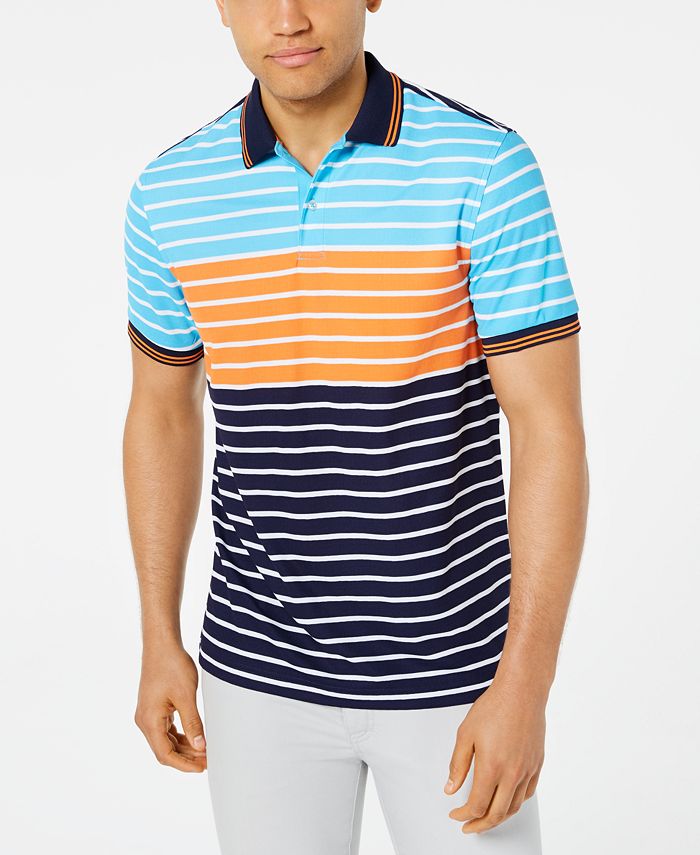 Club Room Men's Colorblocked Stripe Polo, Created for Macy's - Macy's