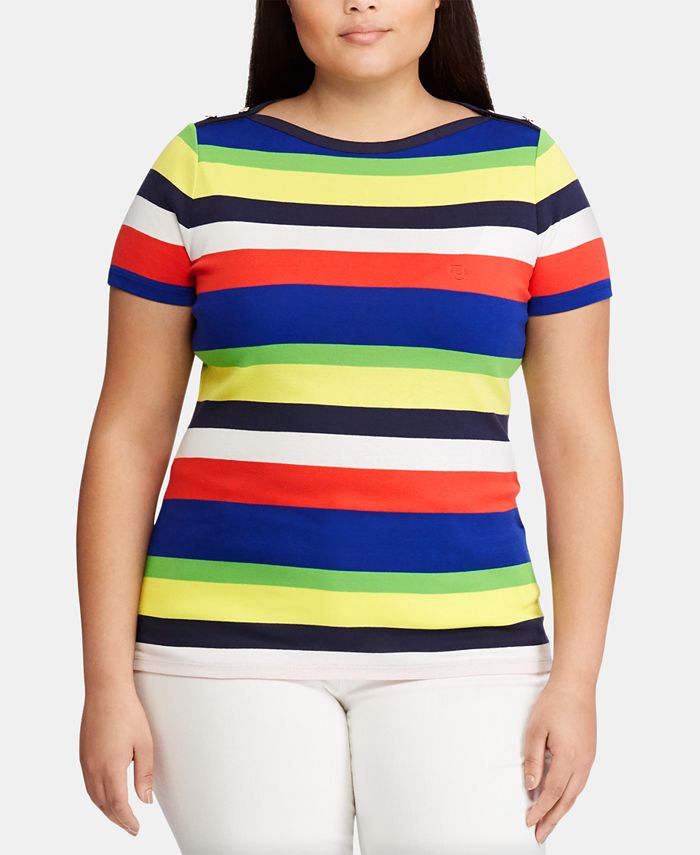 Lauren Ralph Lauren Plus Size Striped Cotton Top Macy's