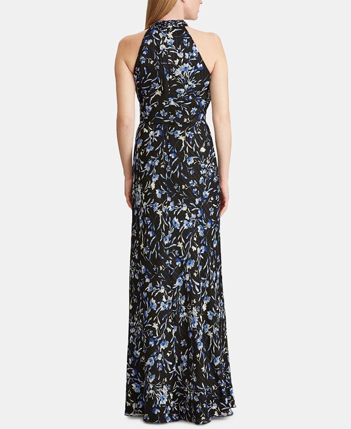 Lauren Ralph Lauren Floral Metallic Satin Gown - Macy's