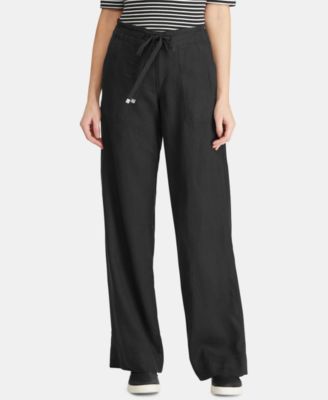 ralph lauren black linen pants