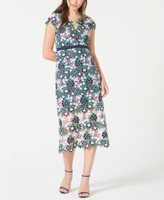 chinese dress ladies Foxiedox White/Blue Halina Lace Bow Tied Strap Midi Dress NWT- Size S – The  Saved Collection main image 1