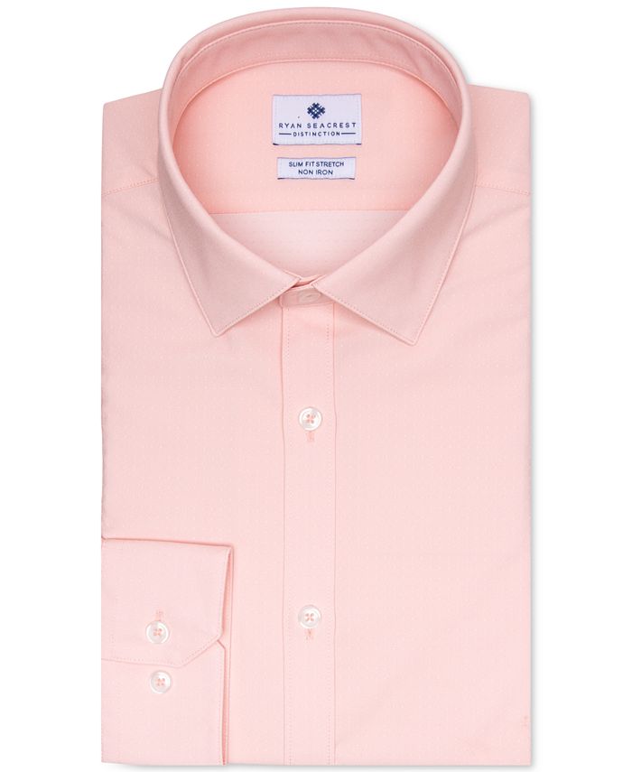 Ryan Seacrest Distinction Men's Ultimate Active Stretch Dobby Check Dress Shirt White Size M
