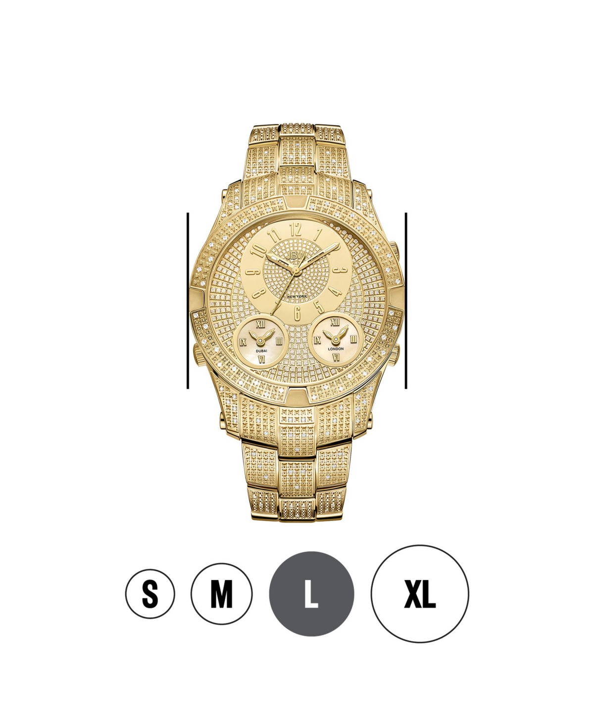 Jbw Men's Jet Setter Iii Diamond (1 ct.t.w.) 18k Gold Plated Stainless Steel Watch