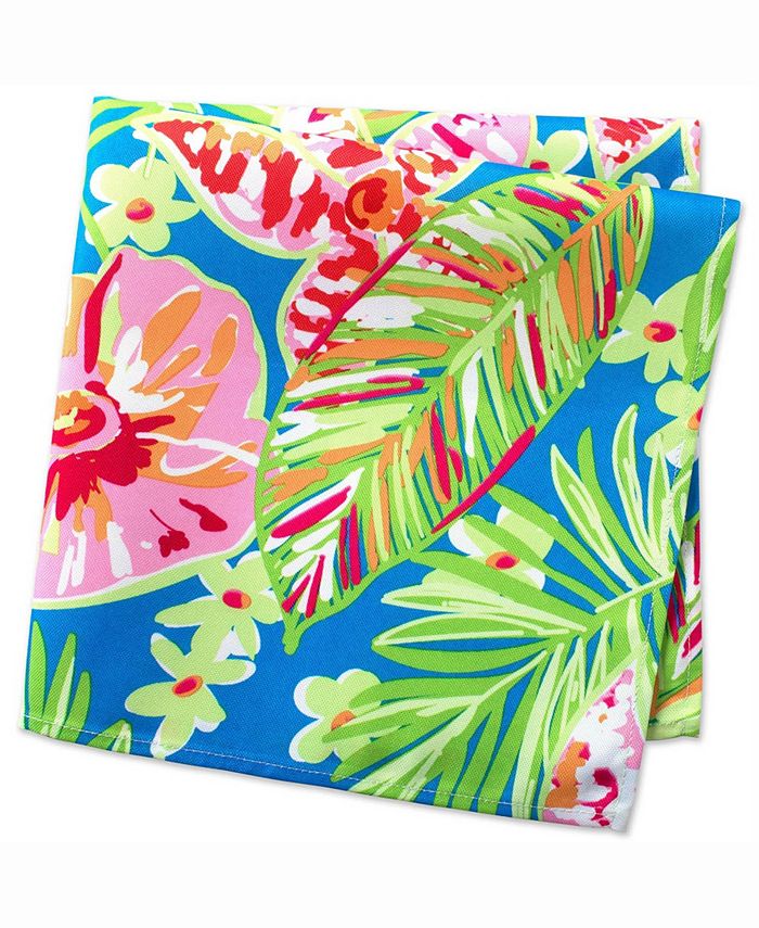 Design Imports Summer Floral Print Outdoor Napkin Set of 6 - Macy's