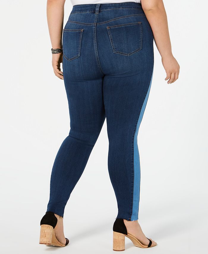 Celebrity Pink Plus Size ContrastStripe Skinny Ankle Jeans Macy's