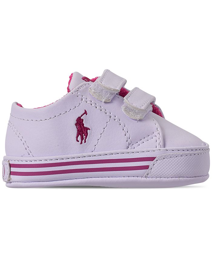 Polo Ralph Lauren Baby Girls' Scholar EZ Layette Crib Sneakers from ...