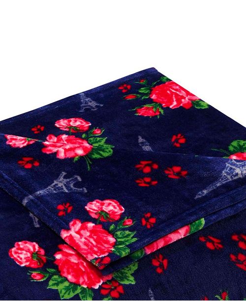 Betsey Johnson French Floral Passport Blue Twin Blanket ...