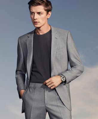 BOSS Men's Legacy Gray Fabric Strap Watch 44mm