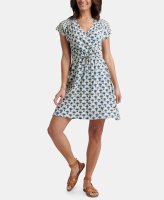 Lucky Brand Printed Drawstring Mini Dress