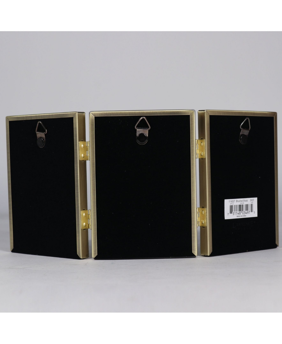 Lawrence Frames Antique Gold Bead Hinged Triple Picture Frame - 3.5