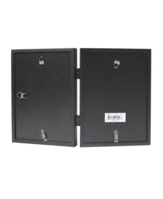 Hinged Double Black Wood Picture Frame - Gallery Collection - 5" x 7"