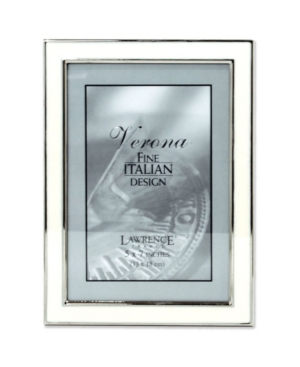 Lawrence Frames Silver Plated Metal With White Enamel Picture Frame