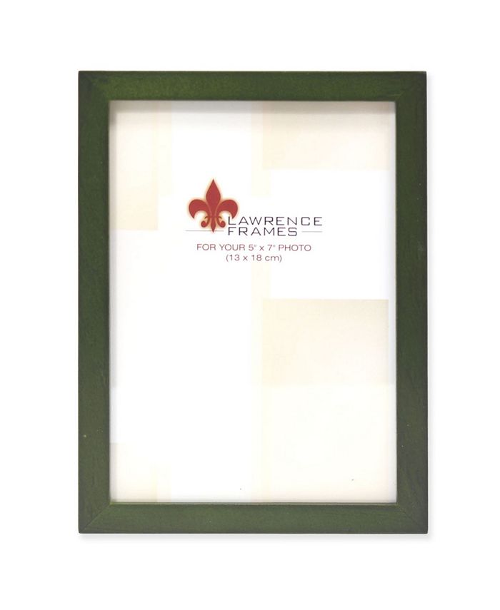 Lawrence Frames Green Wood Picture Frame Gallery Collection 5" x 7
