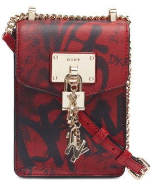 Dkny Elissa Phone Crossbody - Bright Red/Gold