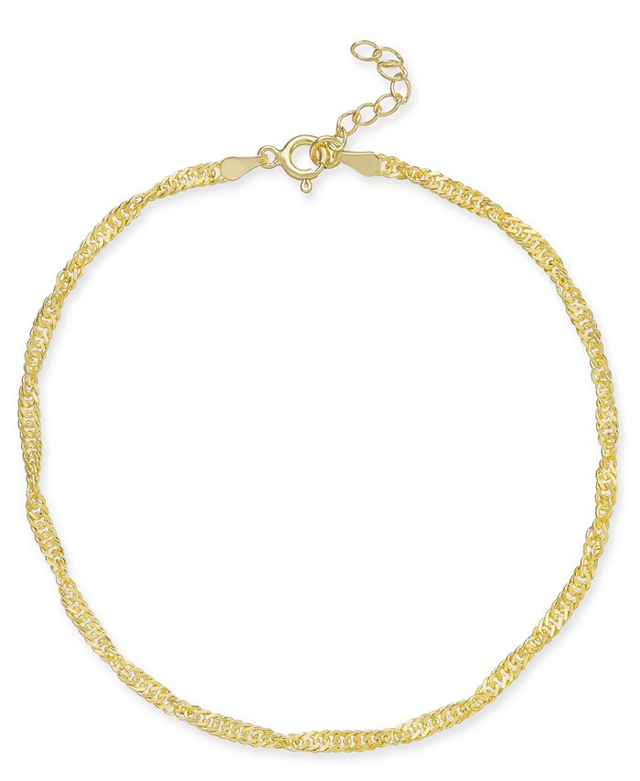 Giani Bernini - Singapore Chain Ankle Bracelet in 18k Gold-Plated Sterling Silver